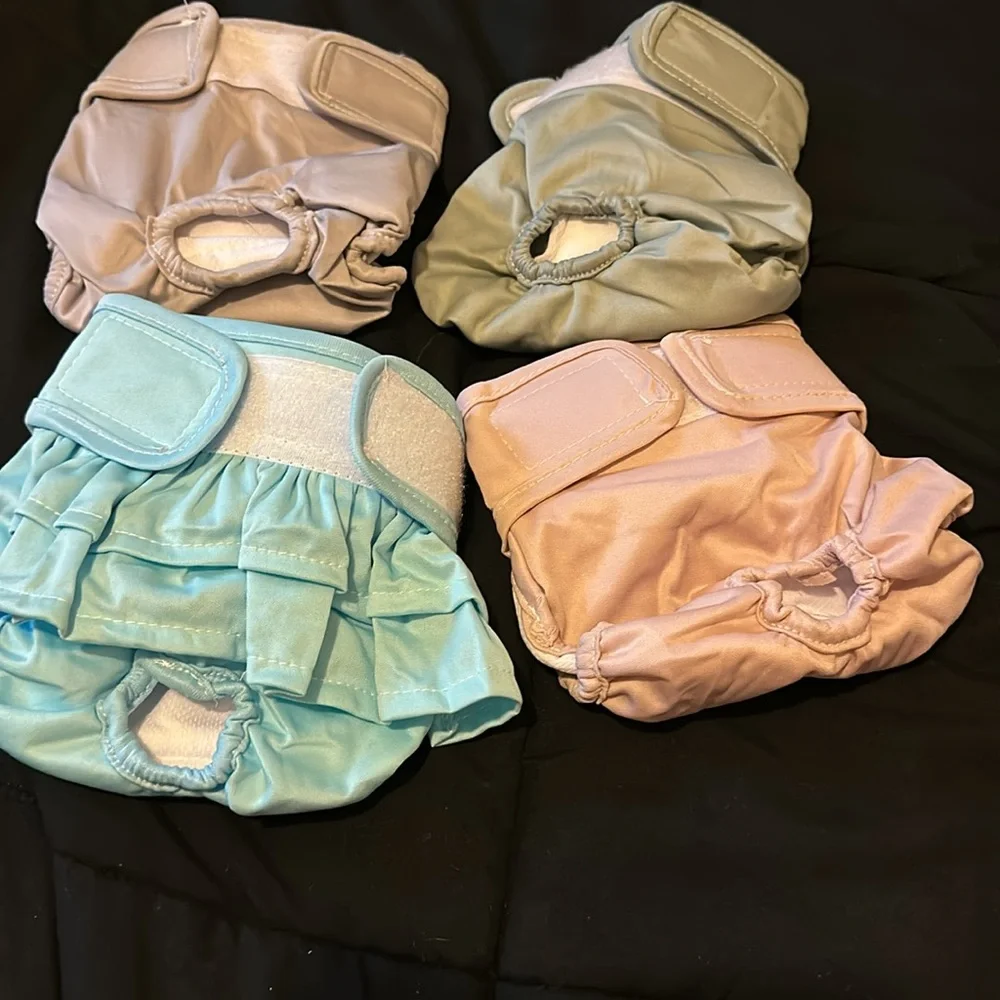 Dog Diapers Washable Female for Small Dogs 4 Pack Size Small